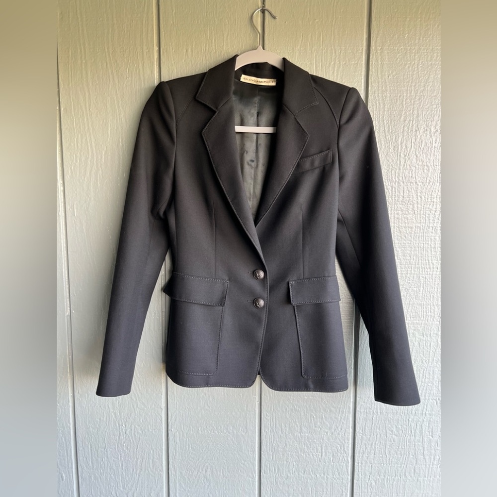 Balenciaga Paris Black Stitching Detail Fitted Blazer Jacket Formal Wedding